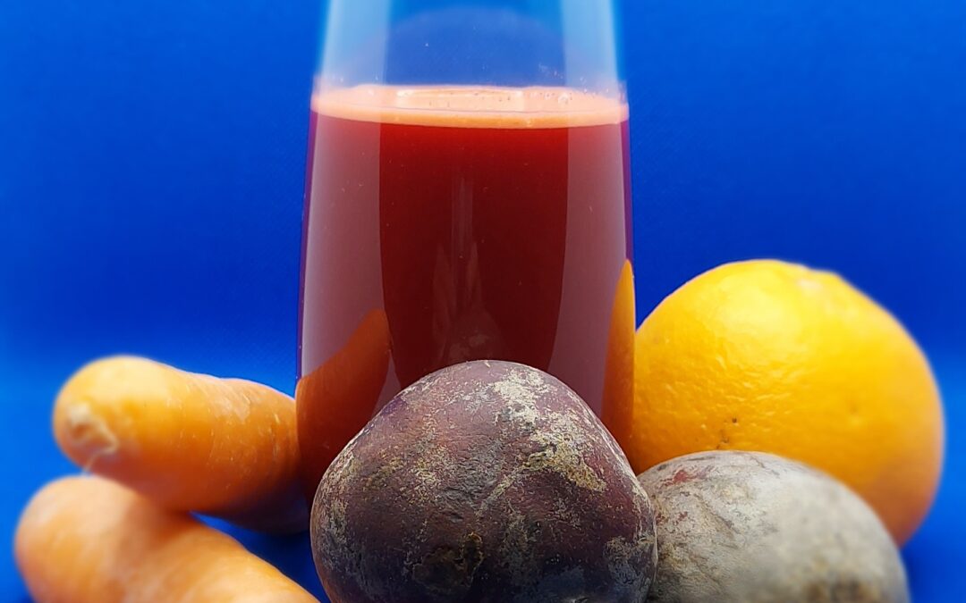 Jus de betterave, carotte, orange